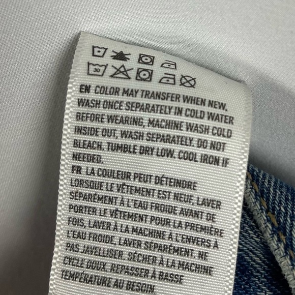 American Eagle Mom Jeans Size 0 Distressed High Waist Light Wash Cali - Picture 9 of 10